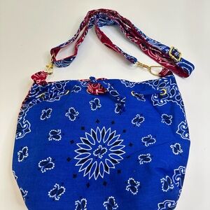 Blue and Red Bandanna Patterned Women's Bag